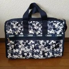 LeSportsac ボストンバッグ ネイビー/ホワイト