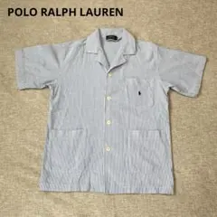 美品 ポロラルフローレン シアサッカー ストライプ ポニー パジャマ 半袖シャツ