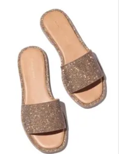 ⭐︎ADAM ET ROPE⭐︎ラインストーンサンダル　ブラウン22.5 23