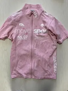 DESCENTE Move Sport 半袖zipシャツ　ピンク　メンズ