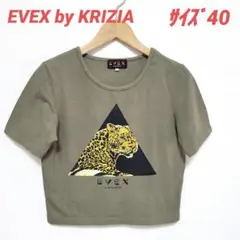 EVEX by KRIZIA☆サイズ40☆伸縮性抜群☆ レオパード半袖Tシャツ