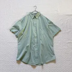90's 半袖シャツ ボタンダウン ライトグリーン XL 古着 ヴィンテージ