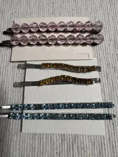 ヘアピン　4種セット　ビーズ　ラインストーン