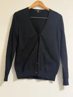 UVカットスピーマコットンVネックカーディガン　ブラック　Lサイズ　UNIQLO