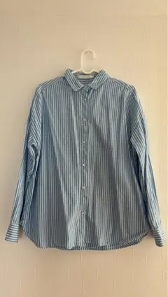 AMERICAN HOLIC ストライプ長袖シャツ　羽織り　水色と白　厚手