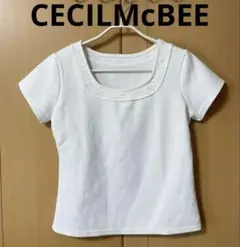 CECIL McBEE 半袖　トップス　ホワイト　白　Mのサムネイル
