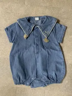 cottoli デニム　襟　ロンパース 70cm