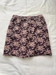 美品　イーハイフンワールドギャラリー　スカート　レディース　花柄　ブラウン　茶色