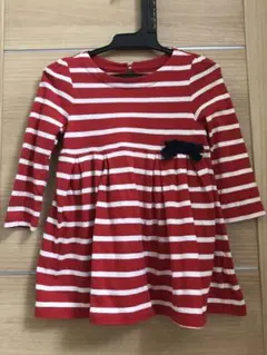 Baby GAP ボーダーワンピース 赤 90
