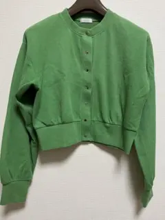 最終値下げ！！LOWRYS FARM グリーン クロップドカーディガン