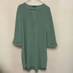 ZARA モスグリーン　ワンピース　チュニック　M