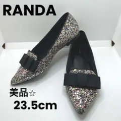 RANDA グリッター ポインテッドトゥ フラットシューズ　23.5cm⭐︎美品