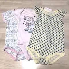 夏物お買得！3枚セット半袖ロンパースサイズ80.90