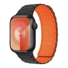 Apple Watch用オレンジと黒のシリコンバンド 38/40/41 mm