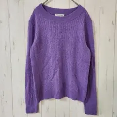 FILGRANDE【M】ケーブルニット セーター パープル 紫 柔らか素材