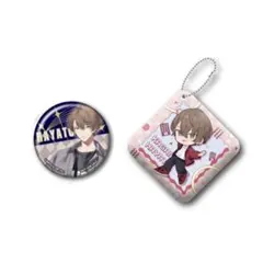 にじさんじ 加賀美ハヤト　くら寿司　缶バッジ＆クッションチャーム　2点セット