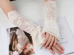 レースグローブ 花柄 手袋　成人式 振袖 可愛い　手袋 結婚式 和装 付け袖