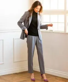美品✨17号 Oggiコラボ AOKI パンツスーツ セットアップ ノーカラー 美品✨17号 Oggiコラボ AOKI パンツスーツ セットアップ ノーカラー