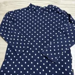 GITA ネイビー ドット柄 長袖カットソー