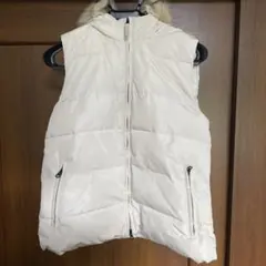 GAP ホワイト フード付き ダウンベスト XXSサイズ