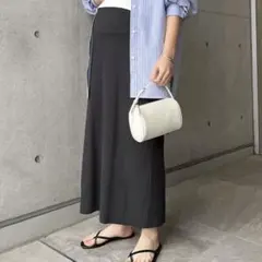 セルフカットリブタイトスカート　スミクロL