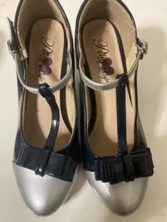 フォーマ エナメル パンプス 紺 ネイビー 21.5cm