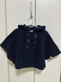 ミキハウス ネイビー フリース ポンチョ 70〜90cm