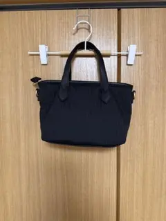 【新品未使用】grove ブラック ナイロン トートミニ　ショルダーストラップ付