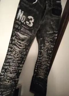 h.ANARCHY h.naoto ブーツカット デニム ペイント加工 L相当 - メルカリ