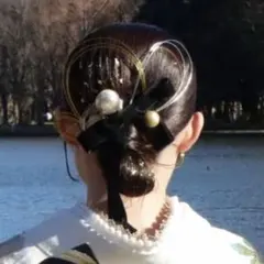 和装髪飾りセット 金銀リボン