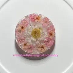 ya-3 ハンドメイド レジン ヘアゴム ブローチ ポニーフック