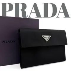 PRADA プラダ ナイロン PCケース クラッチバッグ 三角ロゴ ブラック