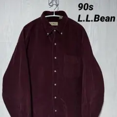 90s 古着 L.L.Bean コーデュロイ BD シャツ ボルドー レア M