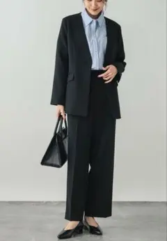 グローバルワーク　ウツクシルエットWクロス　ジャケット　パンツ　ブラック　M