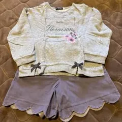 BeBe 花柄トレーナーとショートパンツセット110