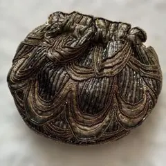 ビーズ刺繍 ゴールド ポーチ