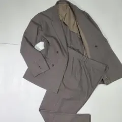 GU セットアップ ダブルジャケット 千鳥格子 ゆるめ カジュアルスーツ