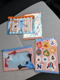 パペットスンスン スシロー コラボ商品 シール、クリアポーチ