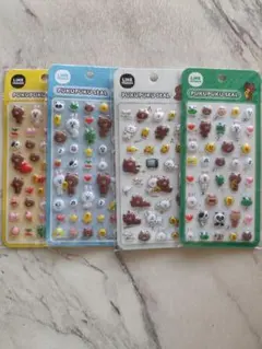 ラインフレンズ　ぷくぷくシール　LINEFRIENDS　4種セット