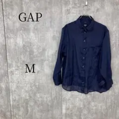 GAP シアービッグシャツ Mサイズ ネイビー 長袖 ギャップ シースルーシャツのサムネイル