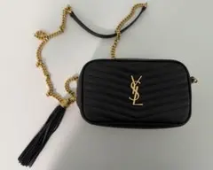 【極美品】YSL サンローラン ショルダーバッグ ブラック×ゴールド