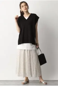 (新品未使用)GLOBAL WORK マジョリカプリーツスカート ロング