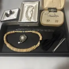 ［遺品整理・生前整理品］切子 チェーン 銀 金 ネックレス ブローチ イヤリング