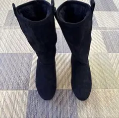 ブラック スエード ロングブーツ　Lサイズ