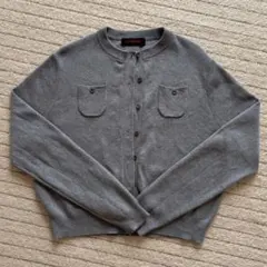 CABaN コットンカシミヤ　クルーネックカーディガン　ライトグレー