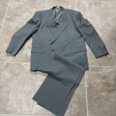 ダブルブレスト カジュアルスーツ　ブルーグリーン　サイズBL大きいサイズ