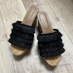 エスペランサ　フリンジ　コルクサンダル