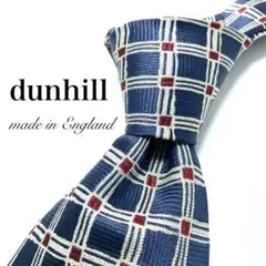 【極美品】dunhill ネクタイ 新品同様 格子 ロゴ お洒落 希少品