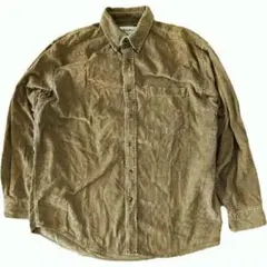 【Eddie Bauer】コーデュロイシャツ 白タグ フェードブラウン カーキМ