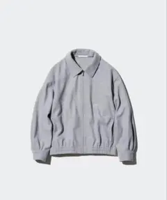 ブラッシュドジャージーオーバーサイズブルゾン　グレー【XL】